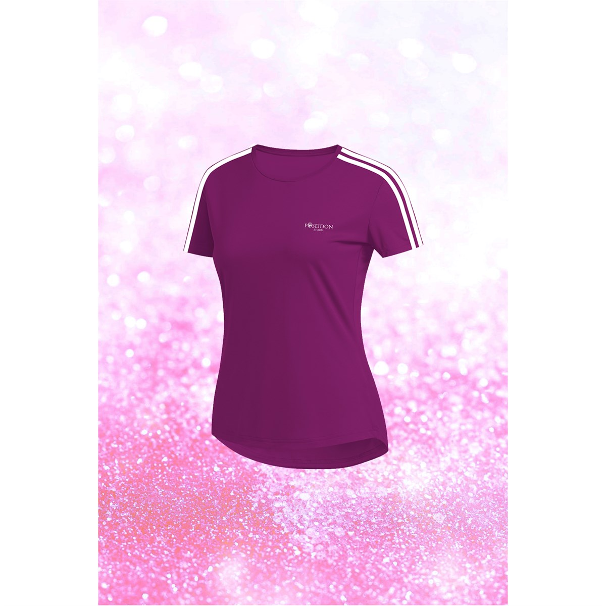 Kadın Mor Dri-Fit Kumaş Baskısız Yuvarlak Yaka Kısa Kol T-shirt   S-3XL 