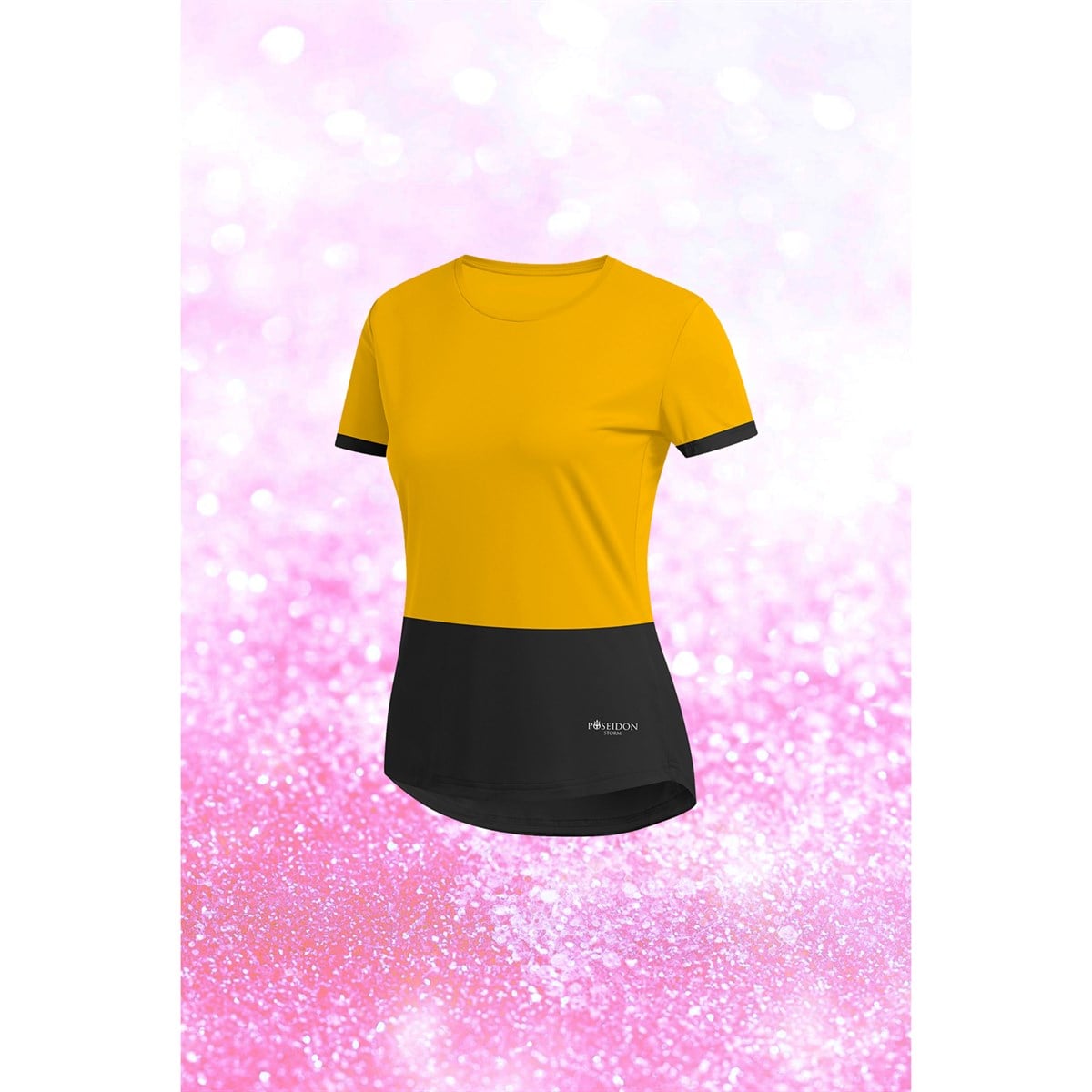 Kadın Sarı Dri-Fit Kumaş Sıfır Yaka Kısa Kol Konforlu T-shirt   S-3XL