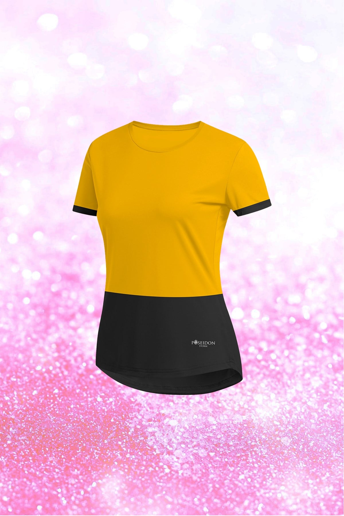 Kadın Sarı Dri-Fit Kumaş Sıfır Yaka Kısa Kol Konforlu T-shirt   S-3XL