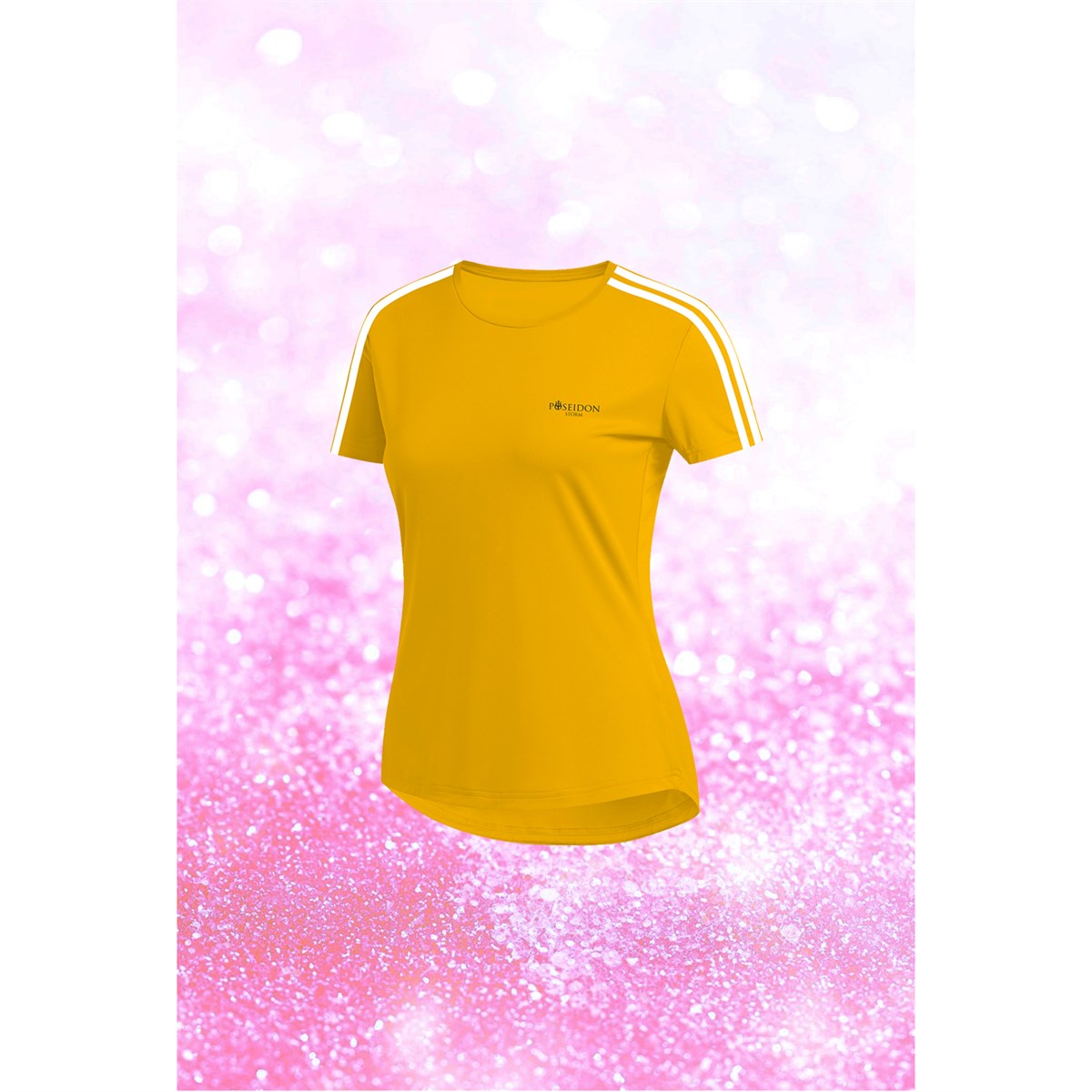 Kadın Sarı Dri-Fit Kumaş Yürüyüş ve Koşu için Rahat T-shirt   S-3XL