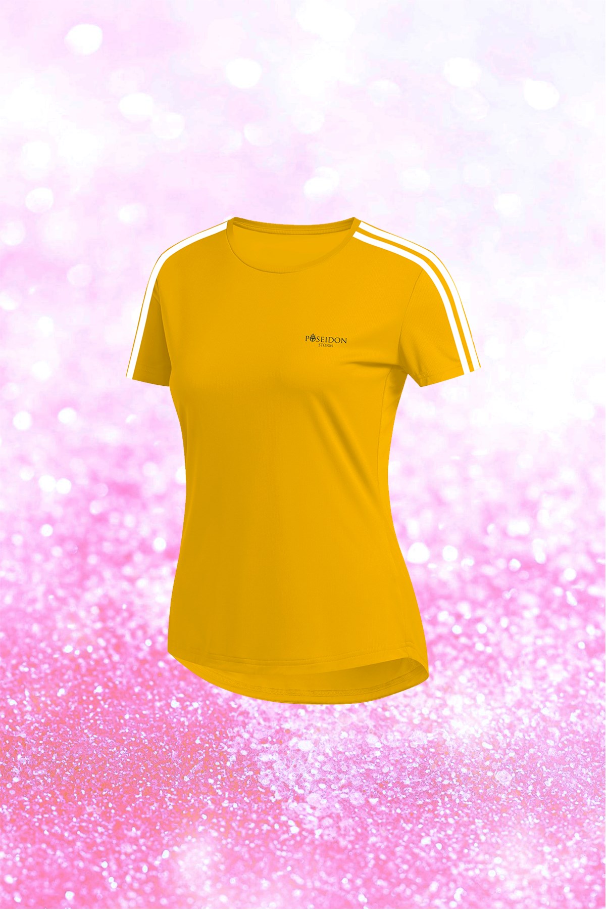 Kadın Sarı Dri-Fit Kumaş Yürüyüş ve Koşu için Rahat T-shirt   S-3XL
