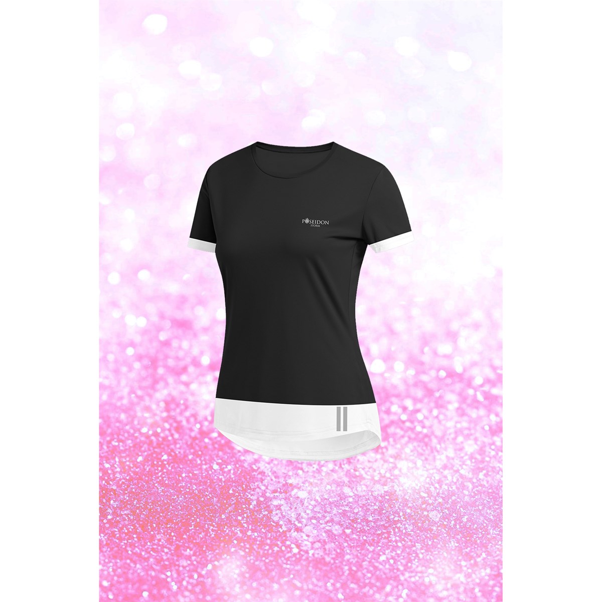 Kadın Siyah Dri-Fit Kumaş  Baskısız Yürüyüş ve Koşu için Rahat Sporcu T-shirt  S-3XL
