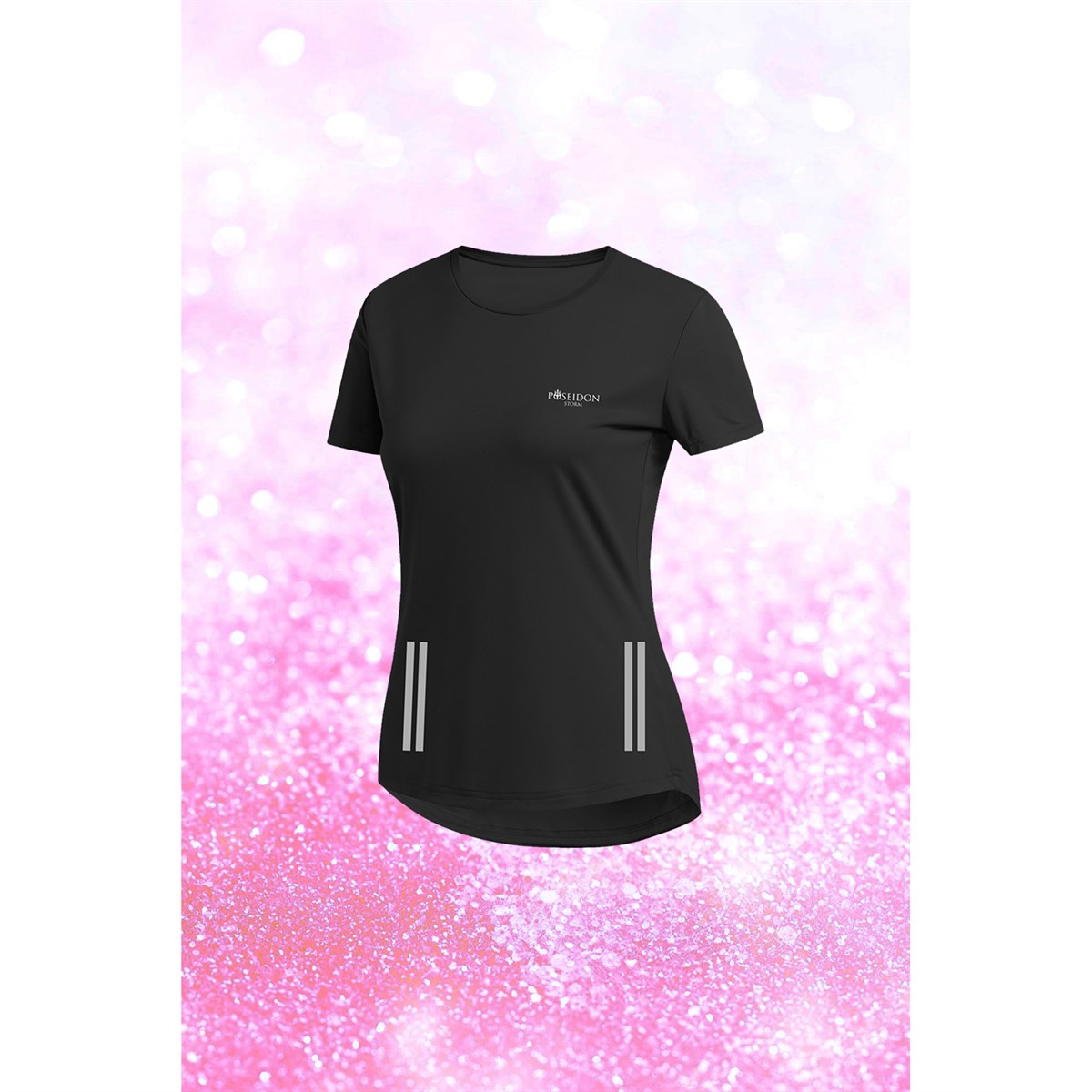 Kadın Siyah Dri-Fit Kumaş Baskısız Yuvarlak Yaka Kısa Kol T-shirt  S-3XL