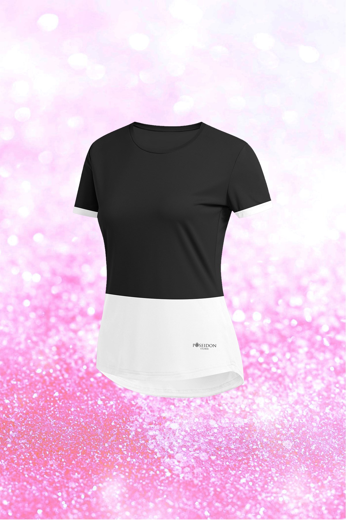 Kadın Siyah Dri-Fit Kumaş Bisiklet Yaka Kısa Kol Günlük T-shirt    S-3XL