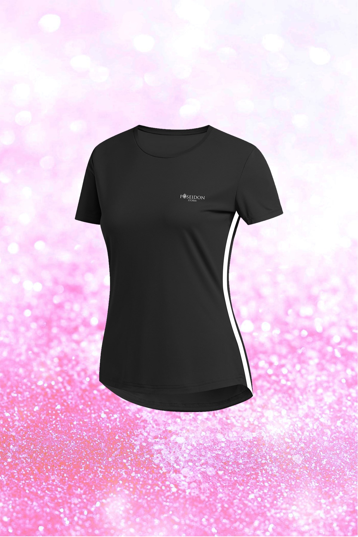 Kadın Siyah Dri-Fit Kumaş Düz Kısa Kol Konforlu T-shirt  S-3XL