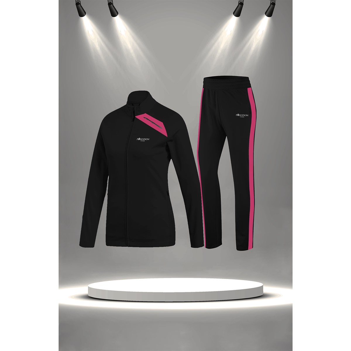 Kadın Siyah İnterlok Kumaş Mevsimlik Eşofman Takımı  S-3XL