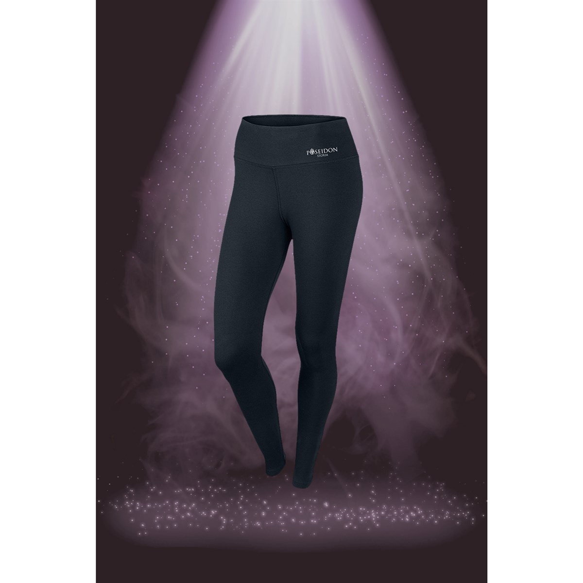 Kadın Siyah İnterlok Kumaş Rahat Günlük Sporcu Yüksel Bel Tayt S-XXL