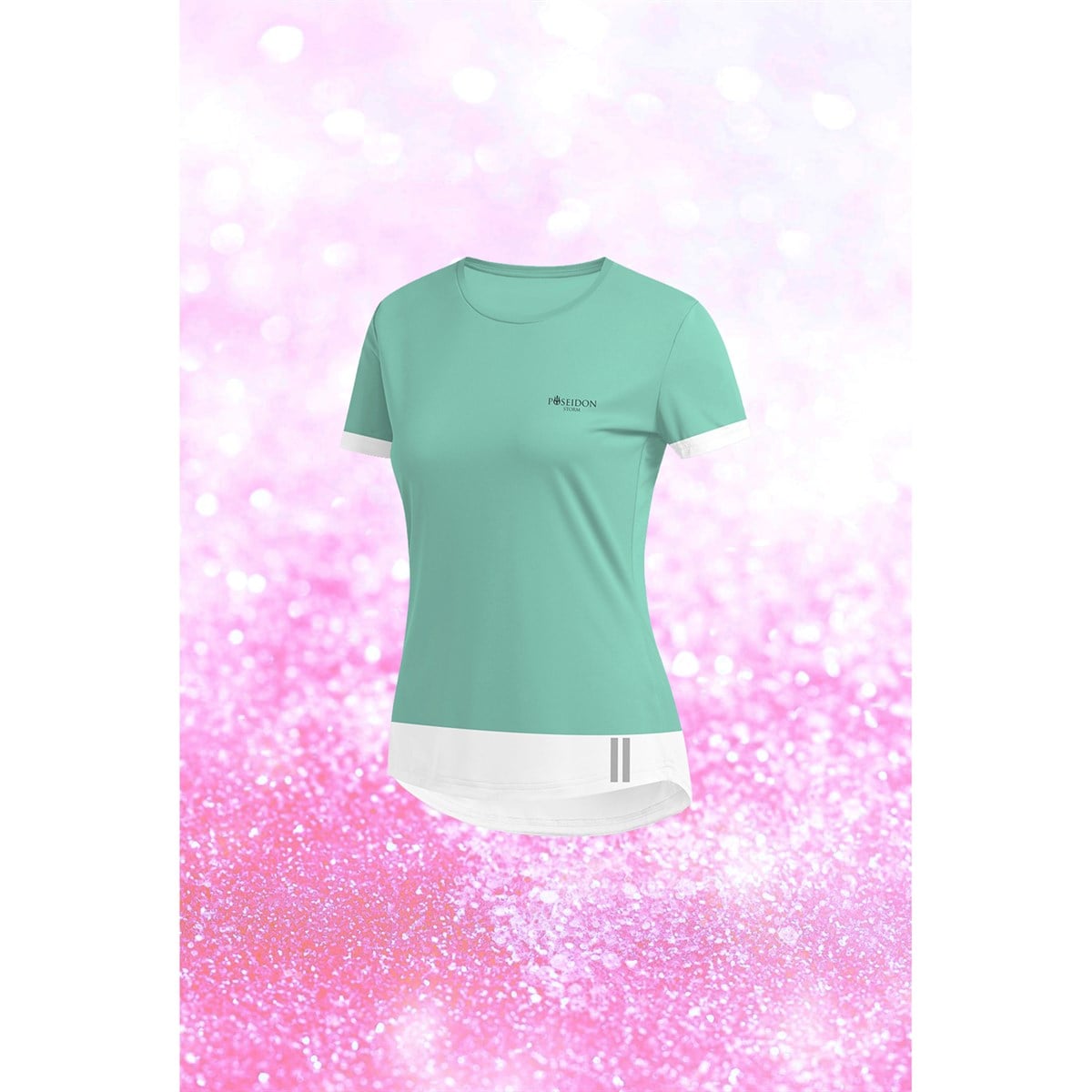 Kadın Su Yeşili  Dri-Fit Kumaş Baskısız Yuvarlak Yaka Kısa Kol Regular Tshirt  S-3XL