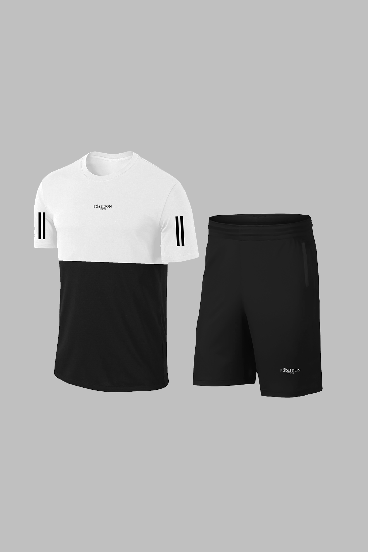 Oversize Erkek Beyaz Dri-Fit Kumaş Kısa Kol Tişört Şort Alt Üst Takım (4XL-10XL)