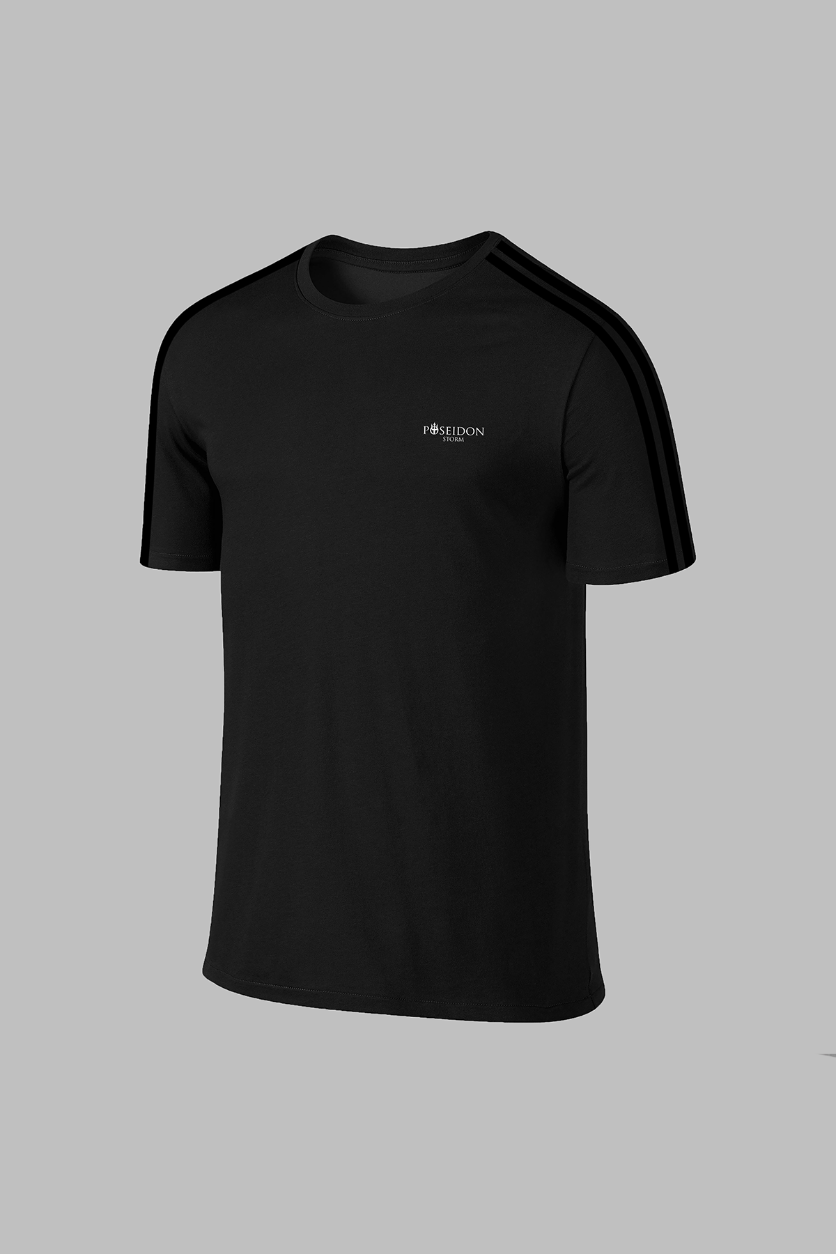 Oversize Erkek Siyah Dri-Fit Kumaş Sıfır Yaka Kısa Kol Yürüyüş için Sporcu T-shirt (4XL- 10XL)