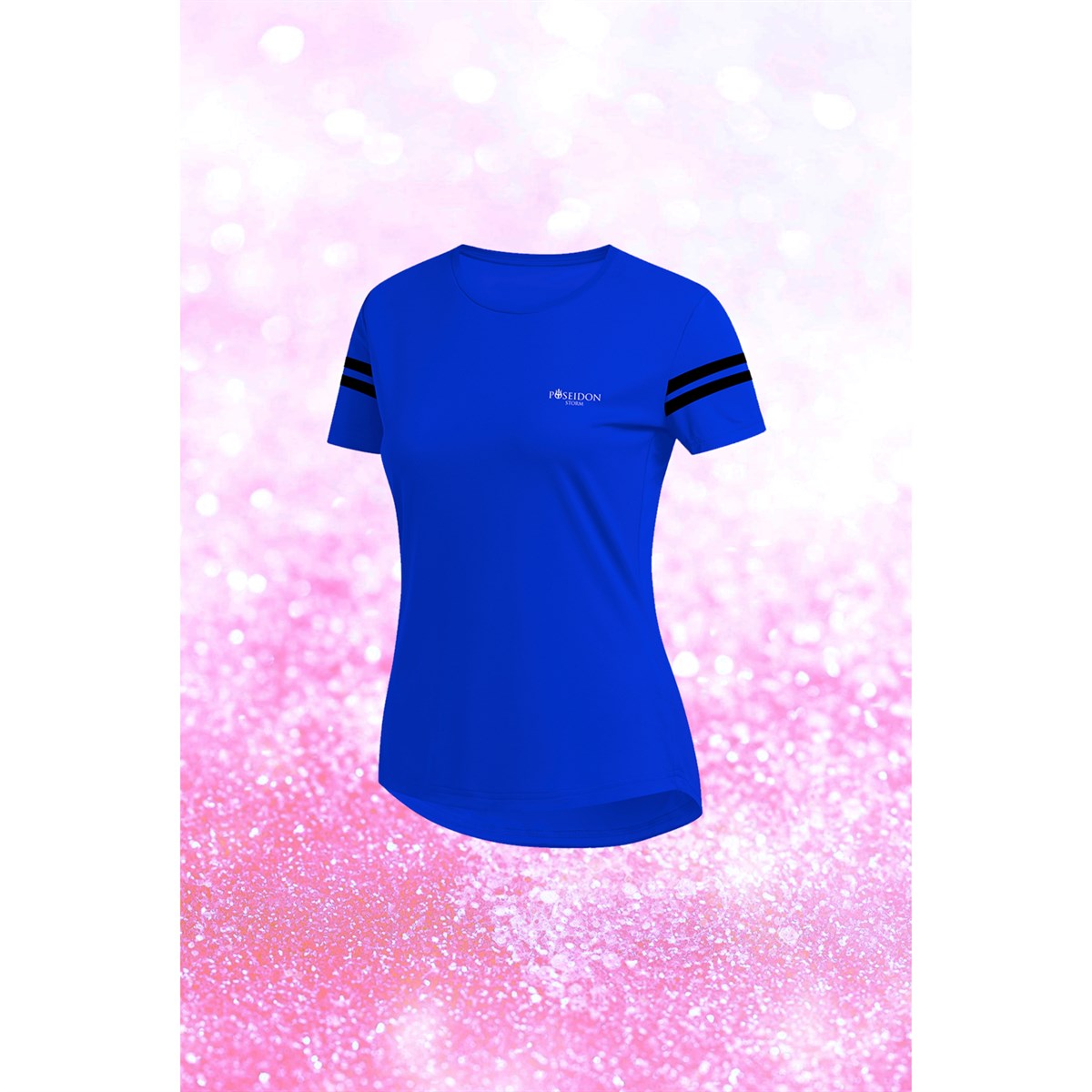 Oversize Kadın Mavi Dri-Fit Kumaş Yuvarlak Yaka  Şık Konforlu Tshirt    (4XL-10XL)