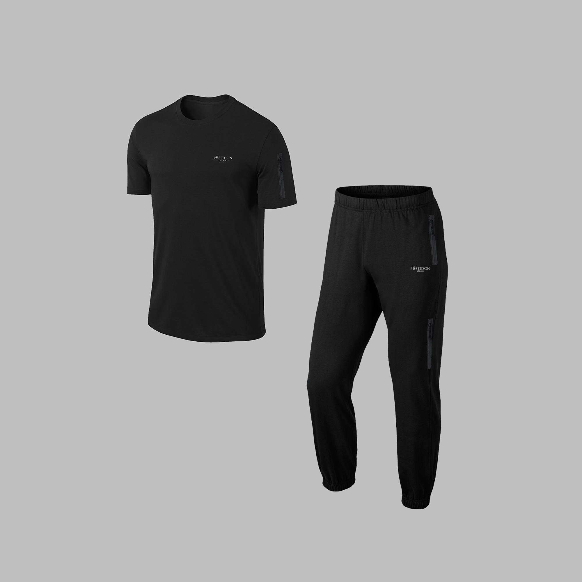 Yeni Seri Battal Beden Erkek Siyah Supra Penye Kumaş Rahat Koşu Takımı  (4XL- 10XL)