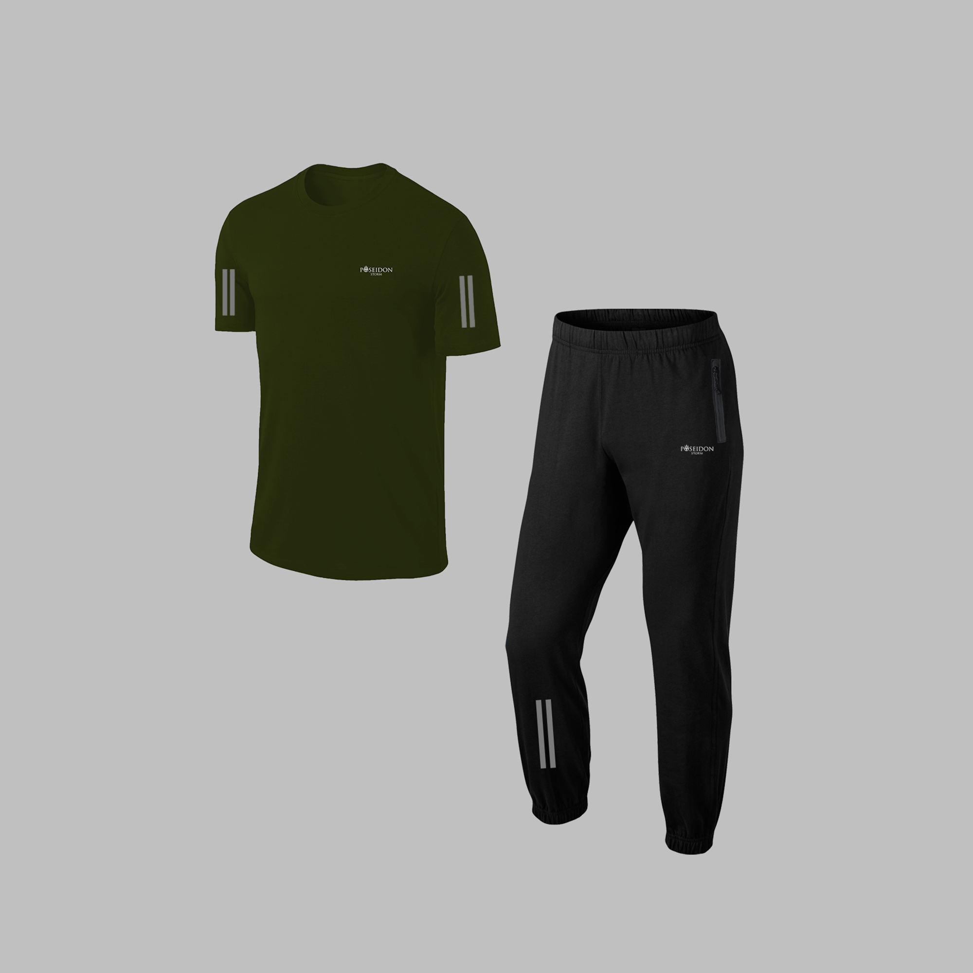 Yeni Seri Erkek Haki Supra Penye Kumaş Rahat Yürüyüş Takımı (S-3XL)