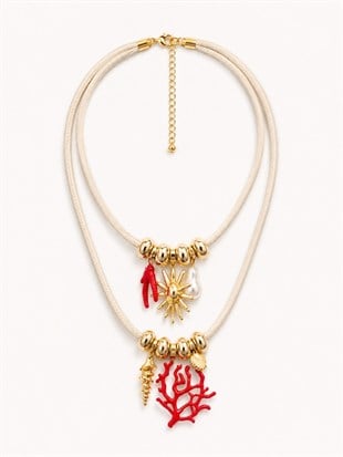 Nişantaşı Butik 2Lİ CHARM MERCAN KOLYE