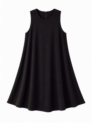 Nişantaşı Butik A MODEL KETEN ELBİSE SİYAH