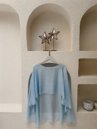 Nişantaşı Butik ASİMETRİK TÜL BLUZ BEBE MAVİ
