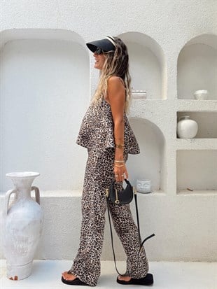 ASKILI BLUZ BOL PAÇA PANTOLON LEOPAR TAKIM