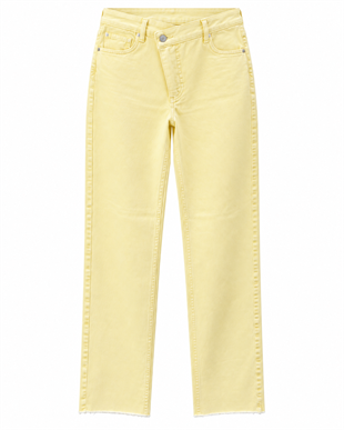 Nişantaşı Butik BEL DETAY LİME SARI STRAİGHT FİT JEAN