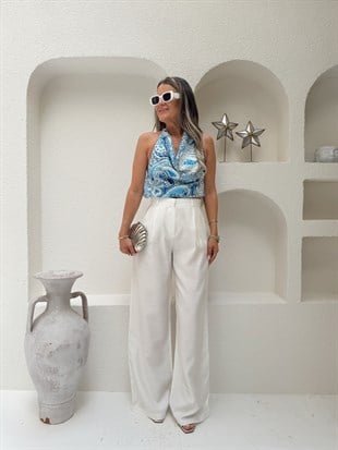 Nişantaşı Butik BEYAZ  PALAZZO PANTOLON