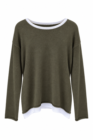 Nişantaşı Butik BİYELİ MERSERİZE HAKİ YEŞİL