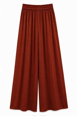 Nişantaşı Butik BOL PAÇA DÖKÜM TİRİL PANTOLON KİREMİT