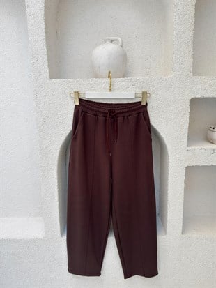 ÇİMA DİKİSLİ MODAL PANTOLON KAHVERENGİ