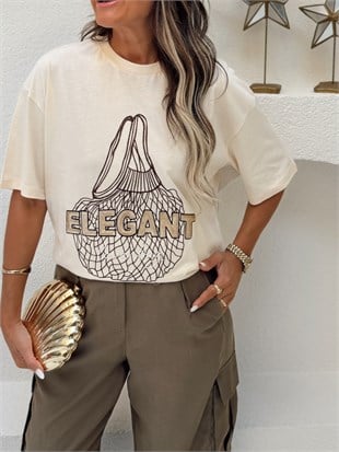 Nişantaşı Butik ELEGANT PUL VE NAKIŞ DETAY TSHİRT