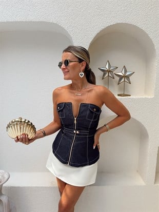 Nişantaşı Butik FERMUAR DETAY KONTRAST BÜSTİYER