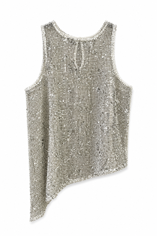 Nişantaşı Butik FİLE PUL ASİMETRİK BLUZ KUMBEJİ