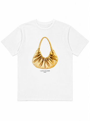 Nişantaşı Butik GOLD ÇANTA BASKILI TSHİRT
