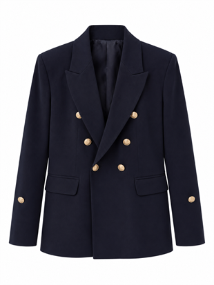 Nişantaşı Butik GOLD DÜĞME DETAY LACİVERT BLAZER