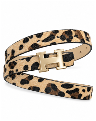 Nişantaşı Butik İNCE GOLD H TOKA KEMER LEOPAR