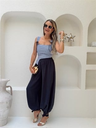 Nişantaşı Butik İNDİGO TENSEL ŞALVAR PANTOLON