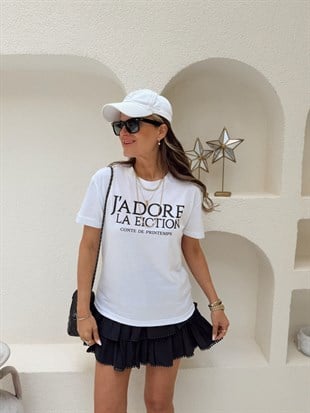 Nişantaşı Butik J'ADORE TSHİRT BEYAZ