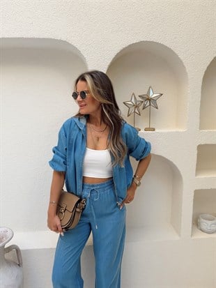 Nişantaşı Butik KAPŞONLU TENSEL DENİM BOMBER CEKET