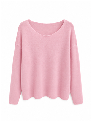 Nişantaşı Butik KAYIK YAKA MERSERİZE PEMBE