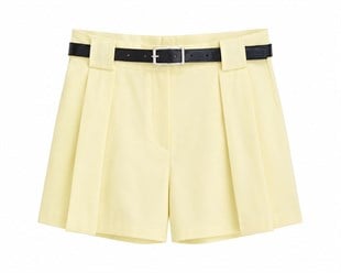 Nişantaşı Butik KEMERLİ TİRİL ŞORT SARI