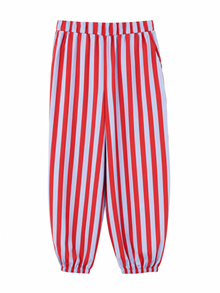 Nişantaşı Butik KIRMIZI ÇİZGİLİ ŞALVAR JOGGER PANTOLON