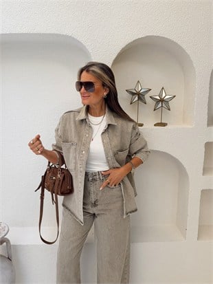 Nişantaşı Butik KUMBEJİ YIKAMALI JEAN CEKET