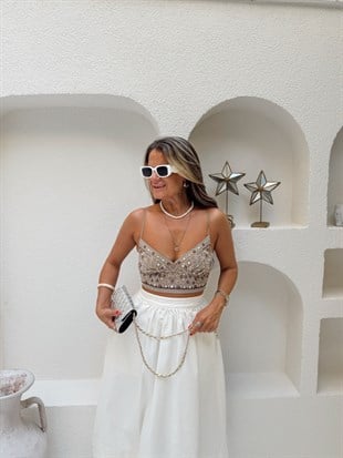 Nişantaşı Butik NAKIŞ İŞLEME CROP BLUZ
