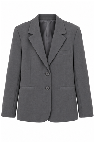 Nişantaşı Butik OVERSİZE ÇİFT DÜĞME DETAY BLAZER GRİ