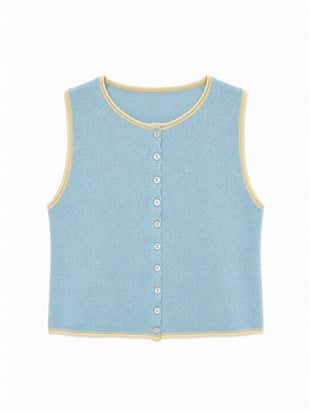 Nişantaşı Butik SARI BİYELİ BEBEMAVİ TRİKO SEDEF DÜĞME  BASİC