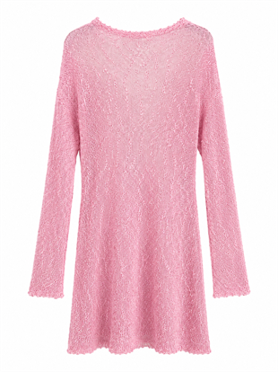 Nişantaşı Butik SIRT DETAY MİNİ ELBİSE PEMBE
