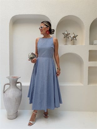 Nişantaşı Butik SIRT DETAY VOLANLI PÖTİKARE ELBİSE