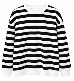 Nişantaşı Butik SİYAH ÇİZGİLİ SWEAT BLUZ 