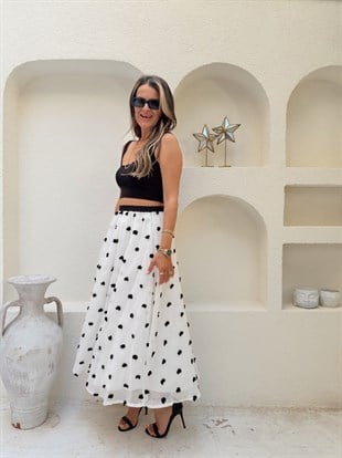 Nişantaşı Butik SİYAH PUNCH DETAY TÜL ETEK