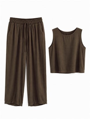 TİRİL PANTOLON BLUZ TAKIM HAKİ YEŞİL