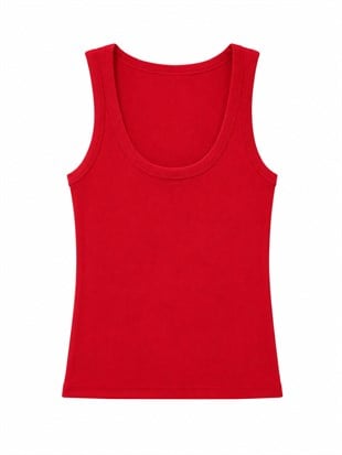 Nişantaşı Butik U YAKA FİTİLLİ BASİC KIRMIZI