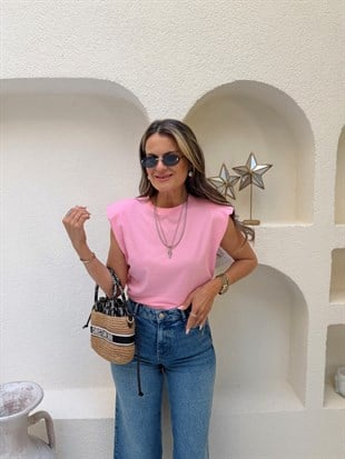 Nişantaşı Butik VATKALI TSHİRT PEMBE