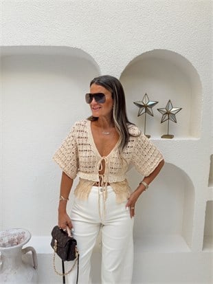 Nişantaşı Butik VOLAN DETAY NUDE MERSERİZE
